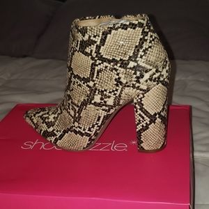 Block heeled booties